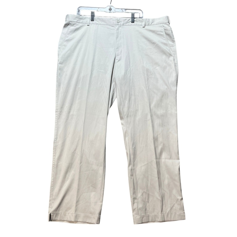 Nike Golf Pants Mens 42x30 Khaki Flat Front Straight Leg Performance Dri-FIT EUC
